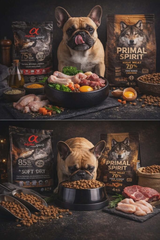 francia bulldog etetése