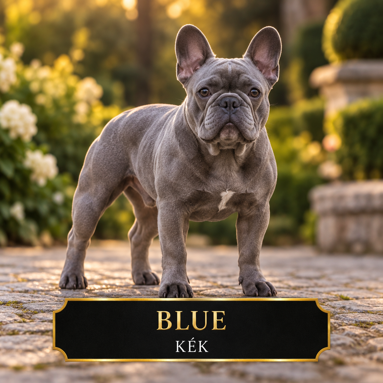 Blue francia bulldog Blue kék francia bulldog szürkés acélkék szőrzettel