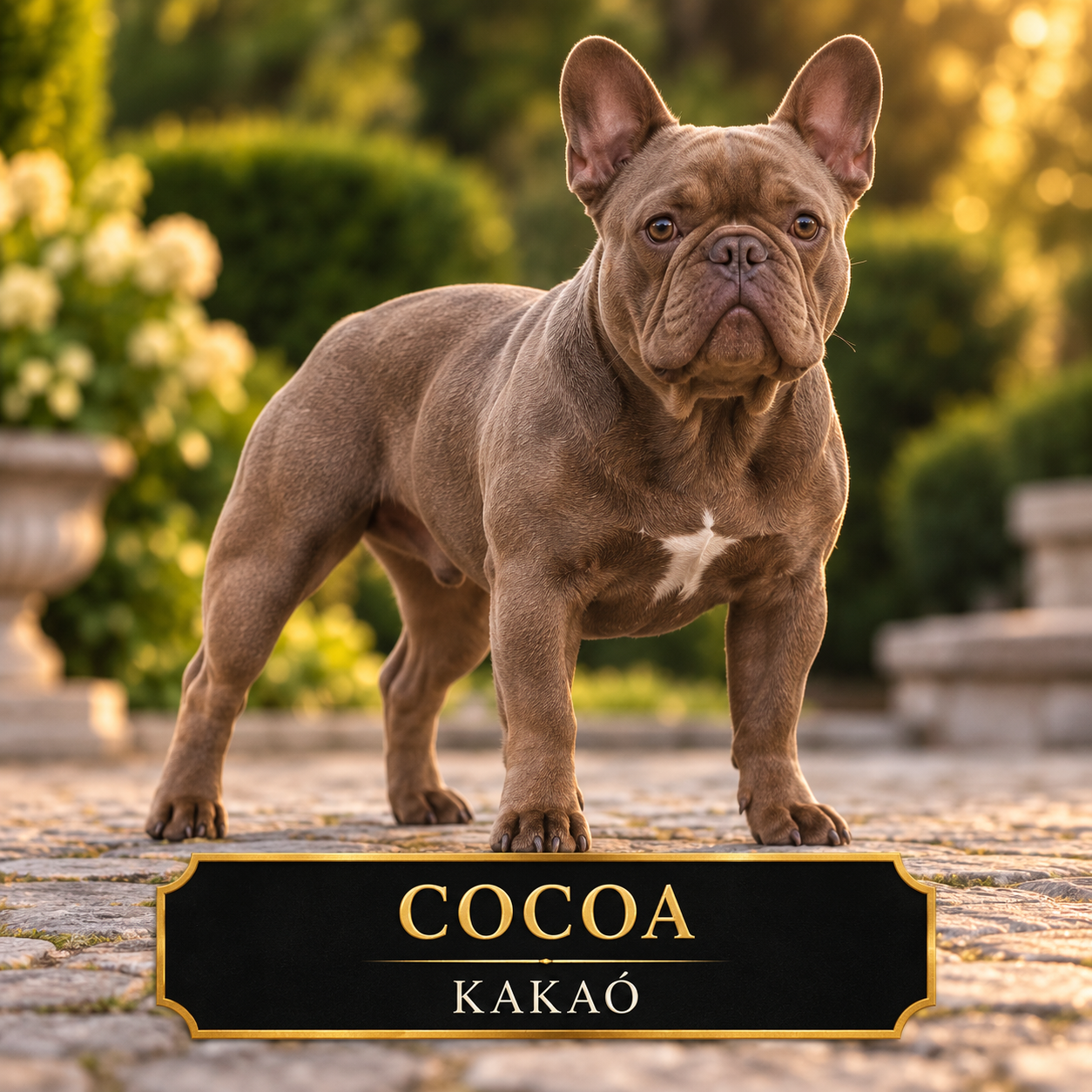 Cocoa francia bulldog Cocoa francia bulldog mély barnás szőrszínnel