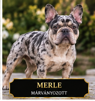 Merle francia bulldog Merle francia bulldog márványozott világos és sötét foltos szőrzettel