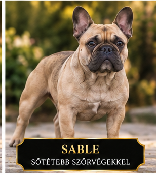 Sable francia bulldog Sable francia bulldog fawn szőrzettel és sötétebb szőrvégekkel